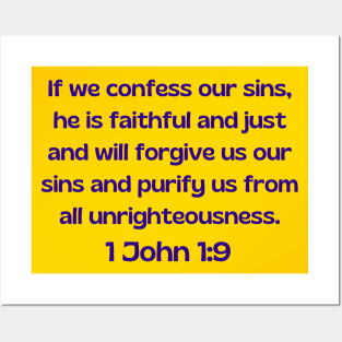 Bible Verse 1 John 1:9 Posters and Art